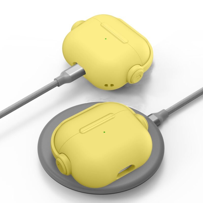 FUNDA MACAROON AIRPODS PRO 2 AMARILLO FUERTE