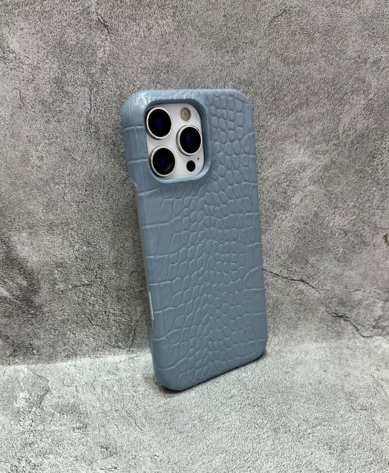 FUNDA COCODRILO IPHONE 15 GRIS